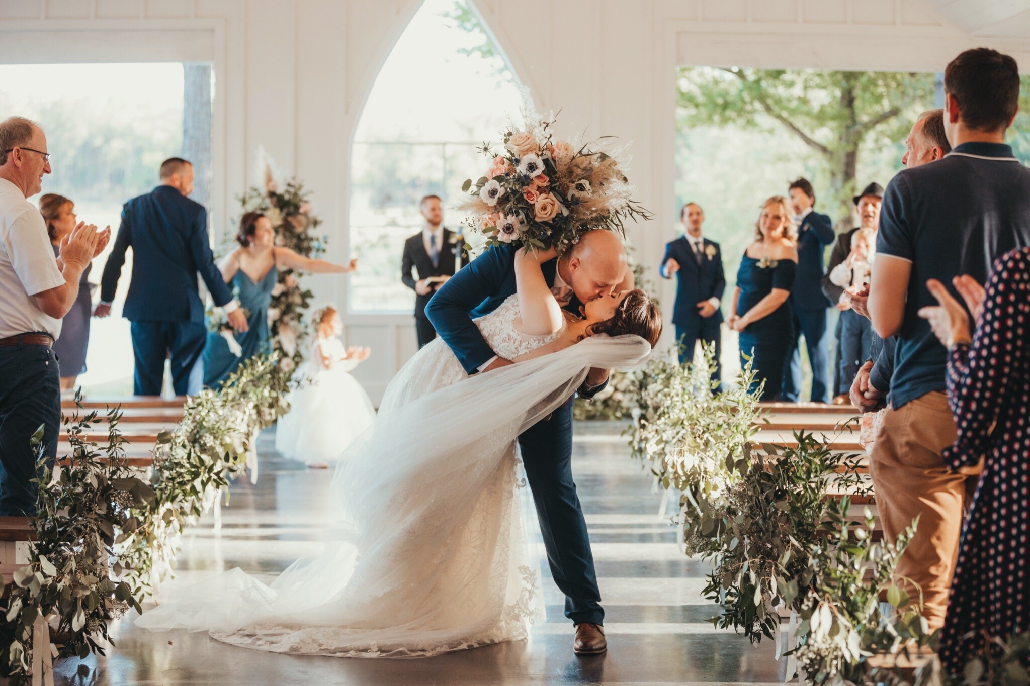 Dusty Blue Wedding Aisle Markers